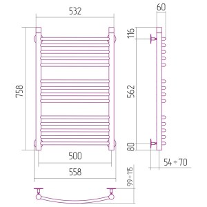 Bohemia ARC 758 x 532 - rysunek techniczny