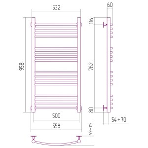 Bohemia ARC 958 x 532 - rysunek techniczny